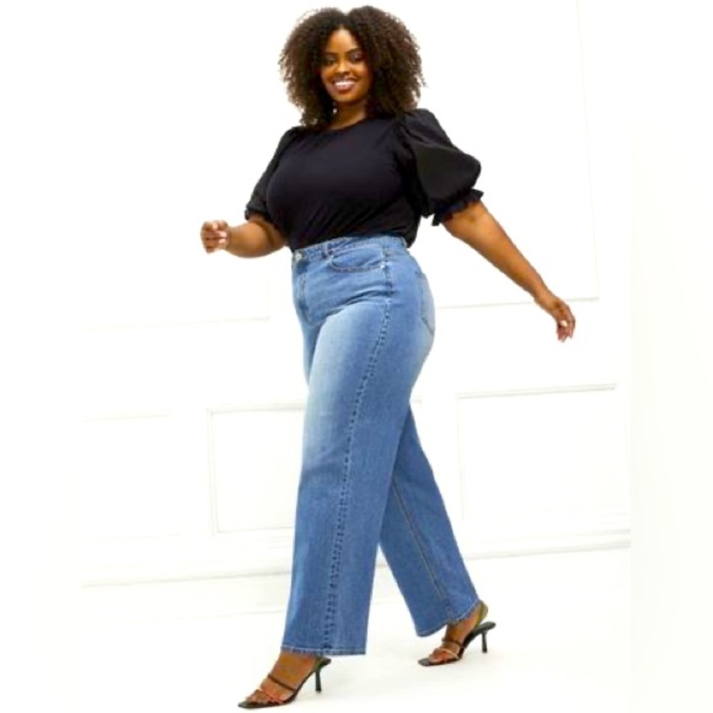 ELOQUII Elements Wide Leg Jean